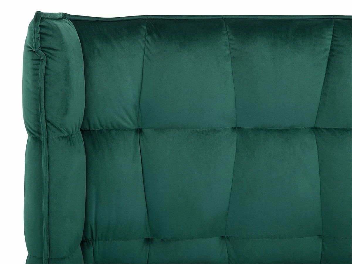 Cama Con Somier De Terciopelo Verde Oscuro 180 X 200 Cm SENLIS - Imagen 8