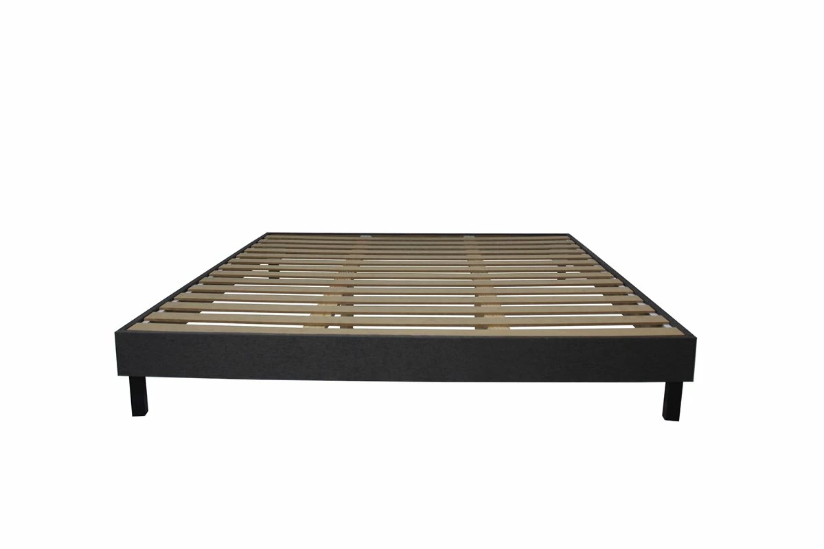 Somier Kit Laminado Tapizado, Diseño Elegante, Color Gris