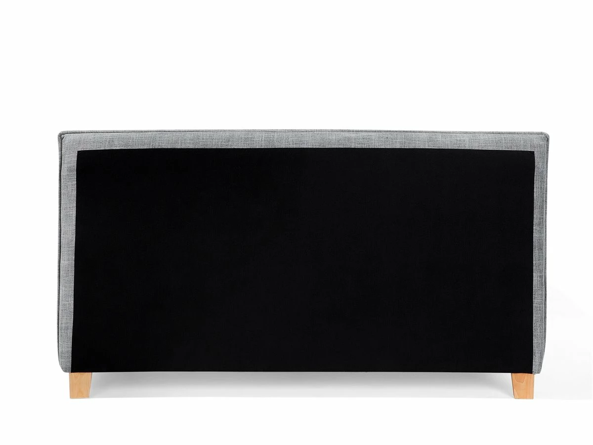 Cama Con Somier De Poliéster Gris Claro/madera Clara 180 X 200 Cm SENNEZ - Imagen 7