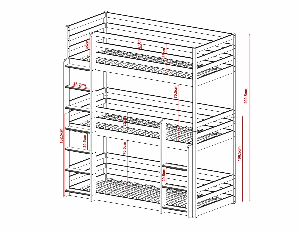 Litera Ted 80x180 Beige - Imagen 3