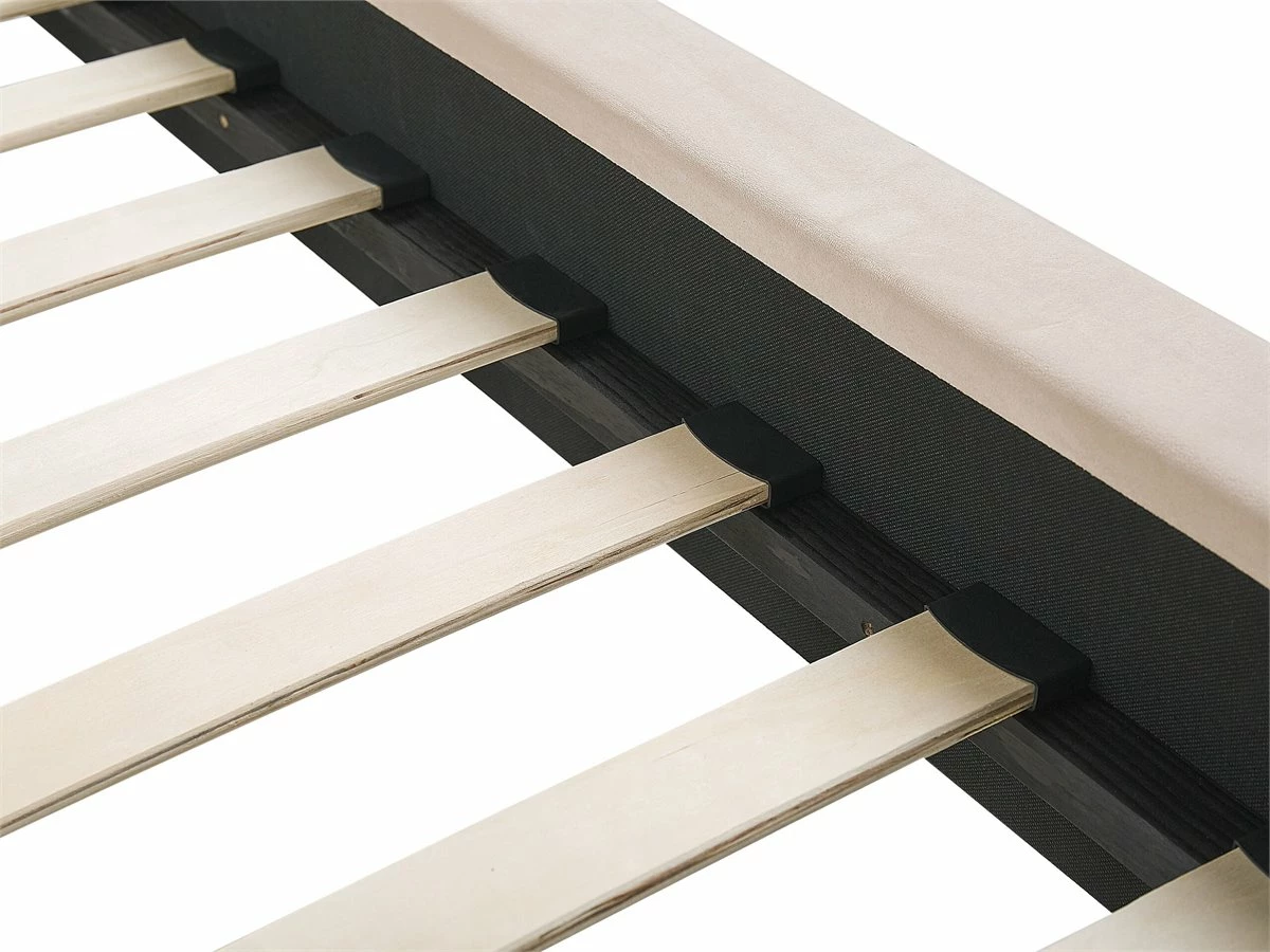 Cama Con Somier De Terciopelo Beige Arena/dorado 140 X 200 Cm MARVILLE - Imagen 7