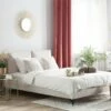 Cama Con Somier De Chenilla Beige Claro 160 X 200 Cm MELLE