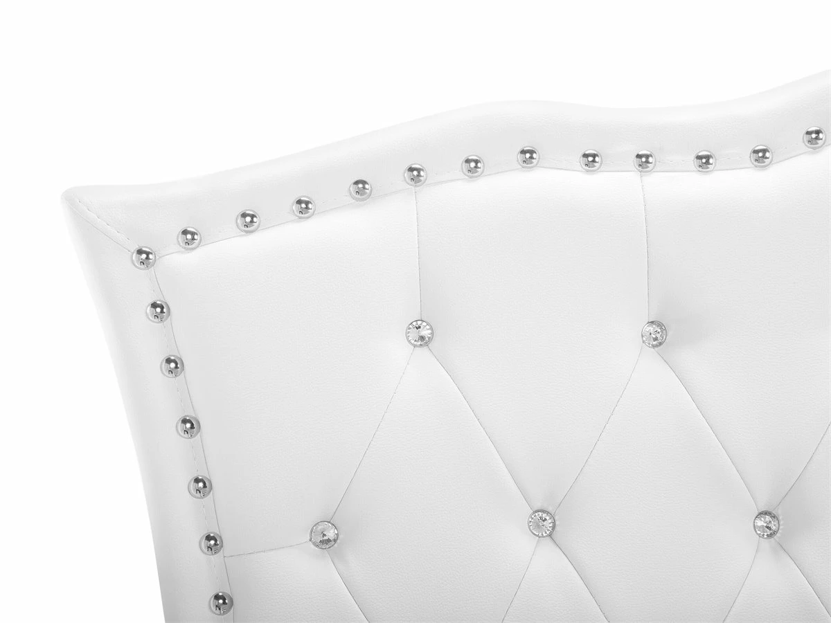 Cama Con Somier De Poliéster Blanco/plateado 90 X 200 Cm METZ - Imagen 8