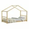 Cama Para Niños De Pino Vardø 90 X 200 Cm - Forma De Casa - Color Pino Natural [en.casa]