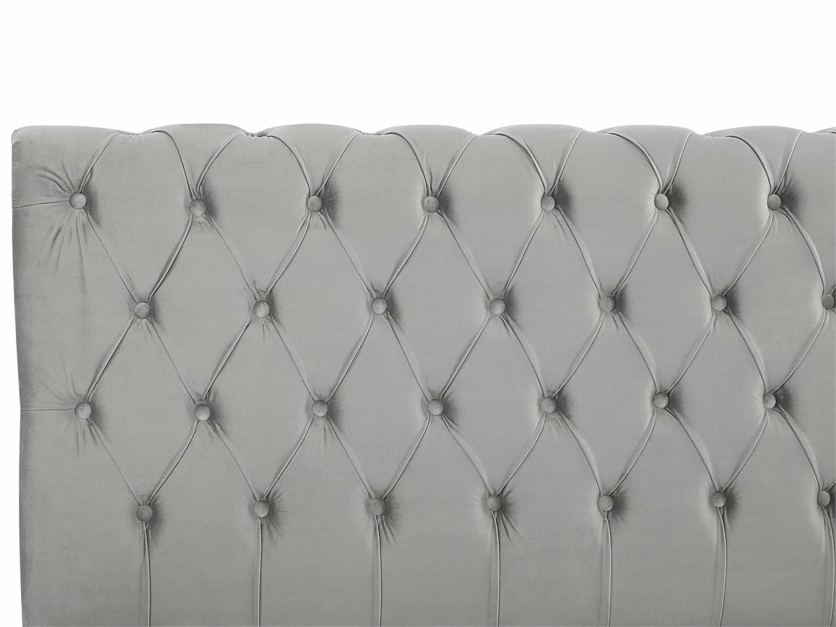 Cama De Agua De Terciopelo Gris Claro/negro 140 X 200 Cm AVALLON - Imagen 6