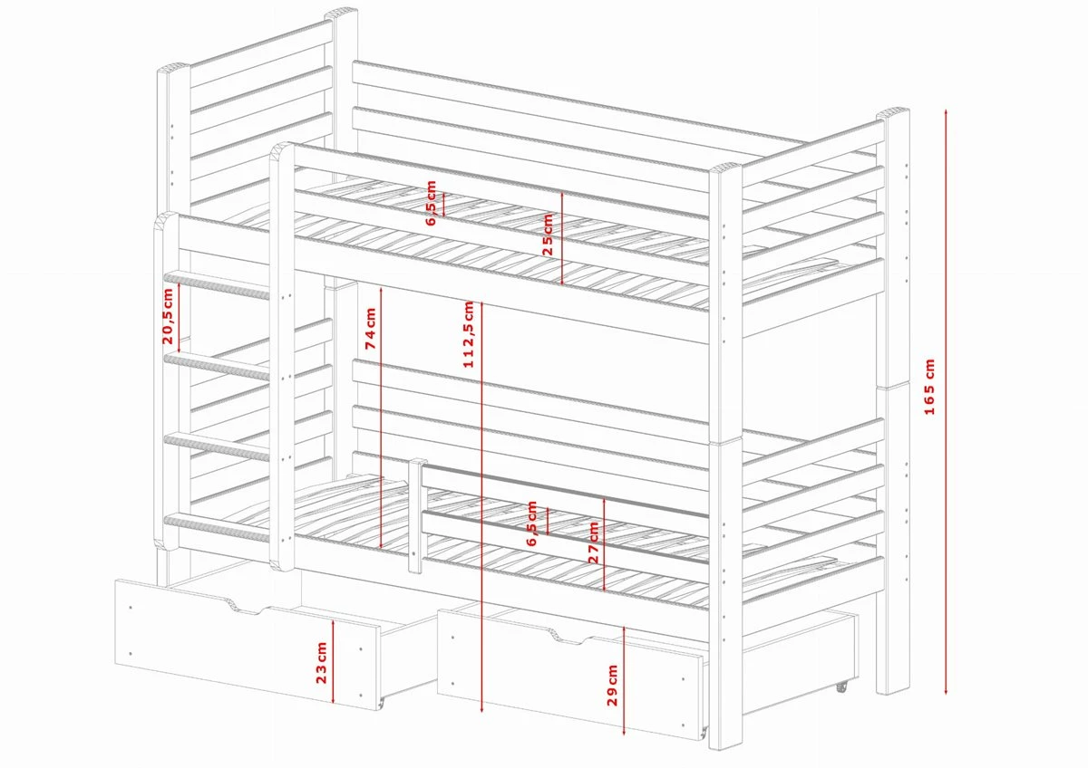 Litera Patryk 80x160 Beige - Imagen 3