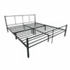 Cama Doble Laos Con Somier Metal 180 X 200 Cm - Negro Mate [en.casa]