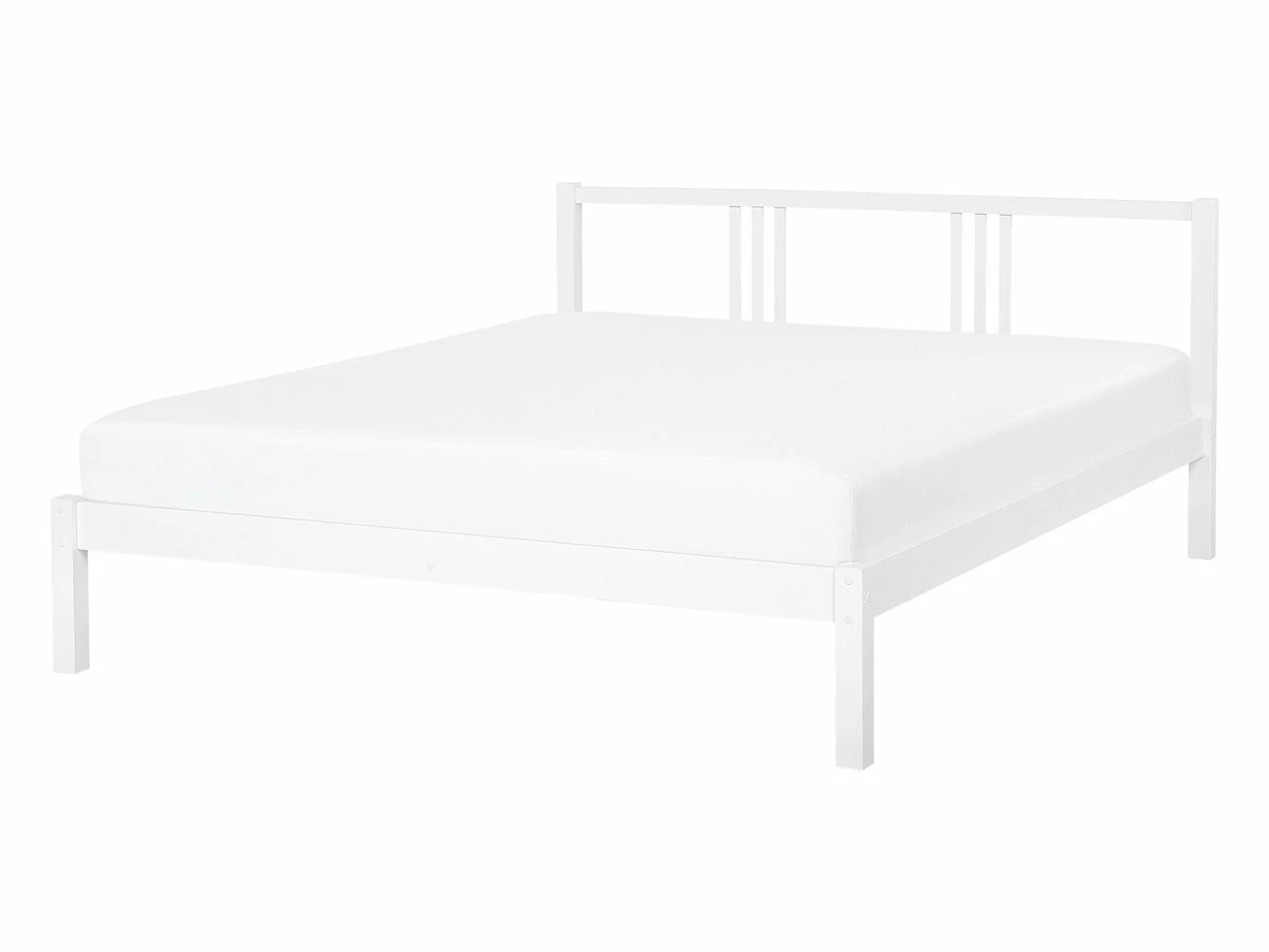 Cama Con Somier De Madera De Pino Blanca 140 X 200 Cm VANNES - Imagen 2