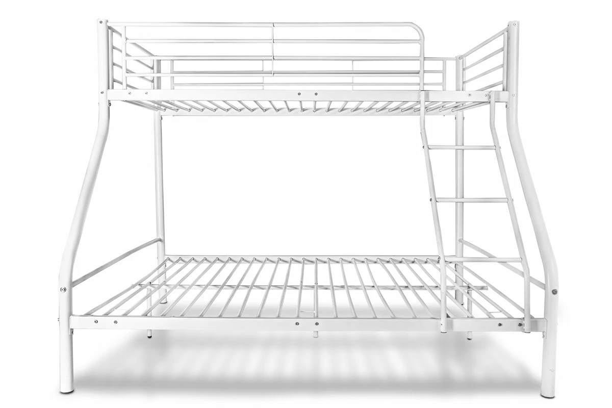 Litera Matrimonial Metálica Para 3 Personas,200x145x96cm Color Blanco
