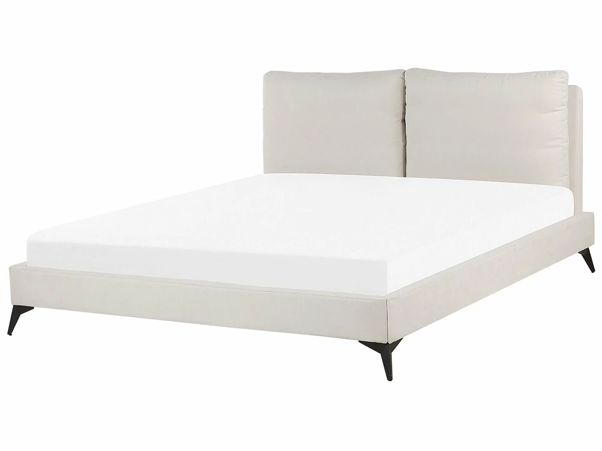 Cama Con Somier De Chenilla Beige Claro 180 X 200 Cm MELLE - Imagen 2
