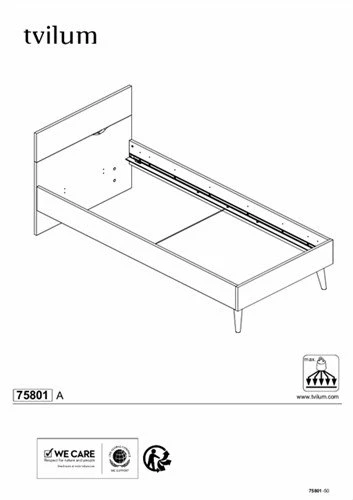 Cama 90x200 DELTA Blanco Y Roble Patinado - Imagen 7