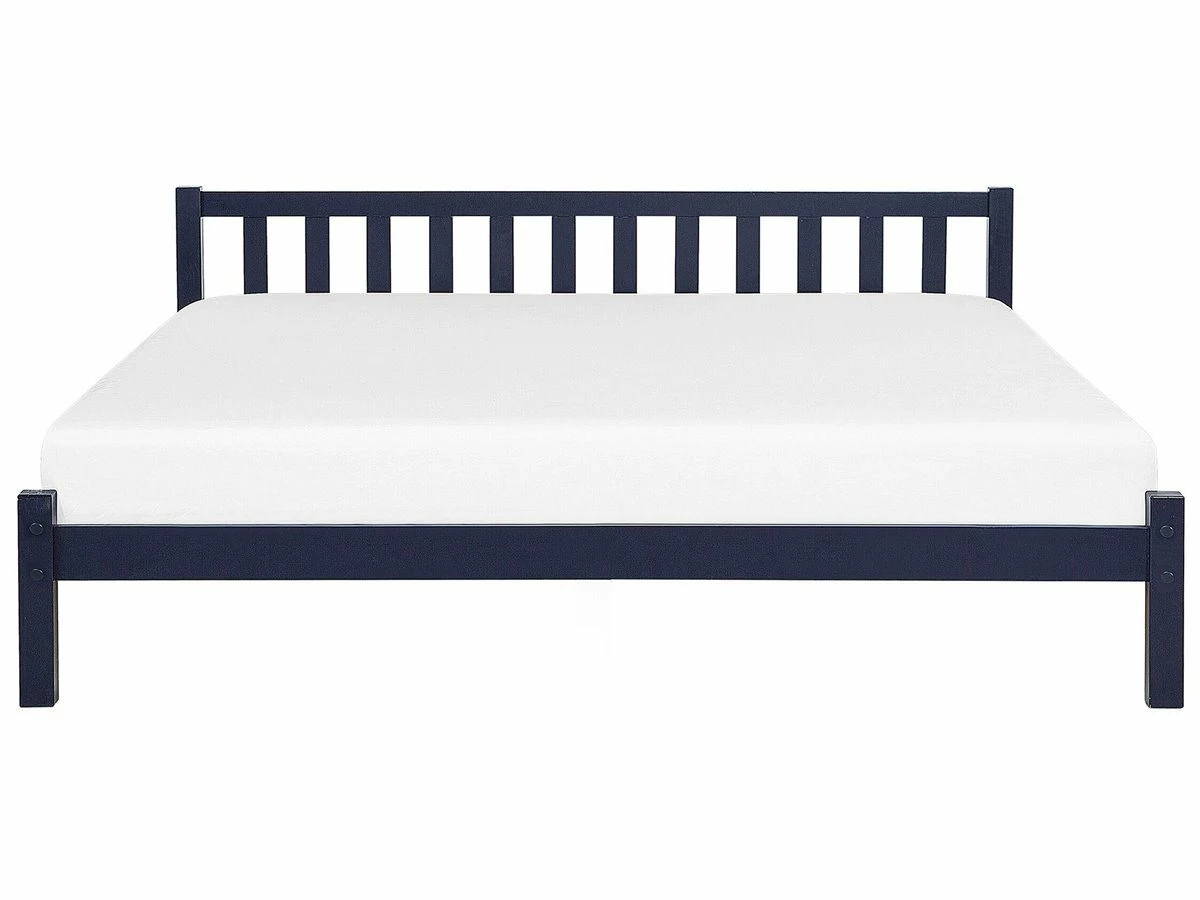 Cama Con Somier De Madera De Pino Azul Marino 180 X 200 Cm FLORAC - Imagen 4