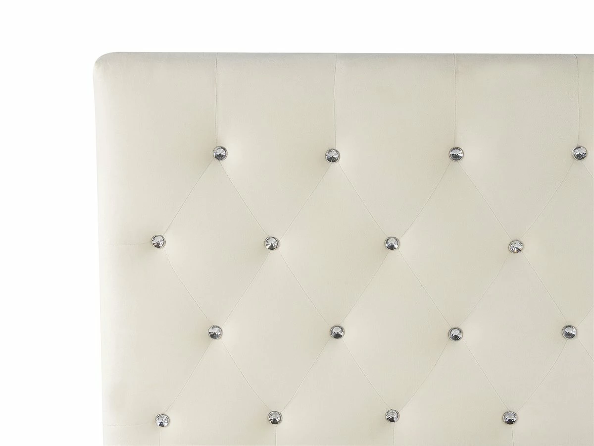 Cama Con Somier De Terciopelo Beige Claro 140 X 200 Cm AMIENS - Imagen 9