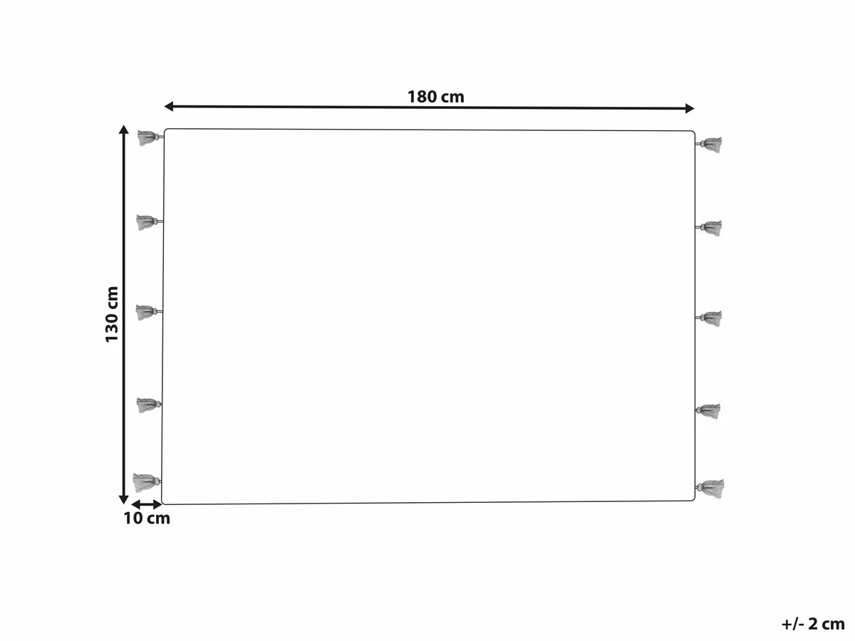 Manta De Algodón Gris/beige/azul/rosa 130 X 180 Cm KOTTAYAM - Imagen 3