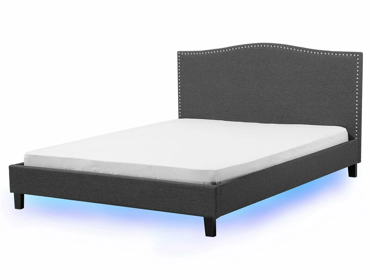 Cama LED Multicolor De Poliéster Gris Oscuro 160 X 200 Cm MONTPELLIER - Imagen 2