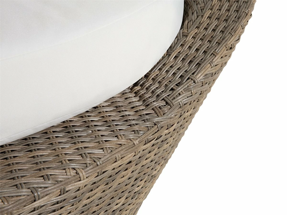 Cama De Exterior De Ratán Marrón Claro/blanco Crema SYLT - Imagen 7