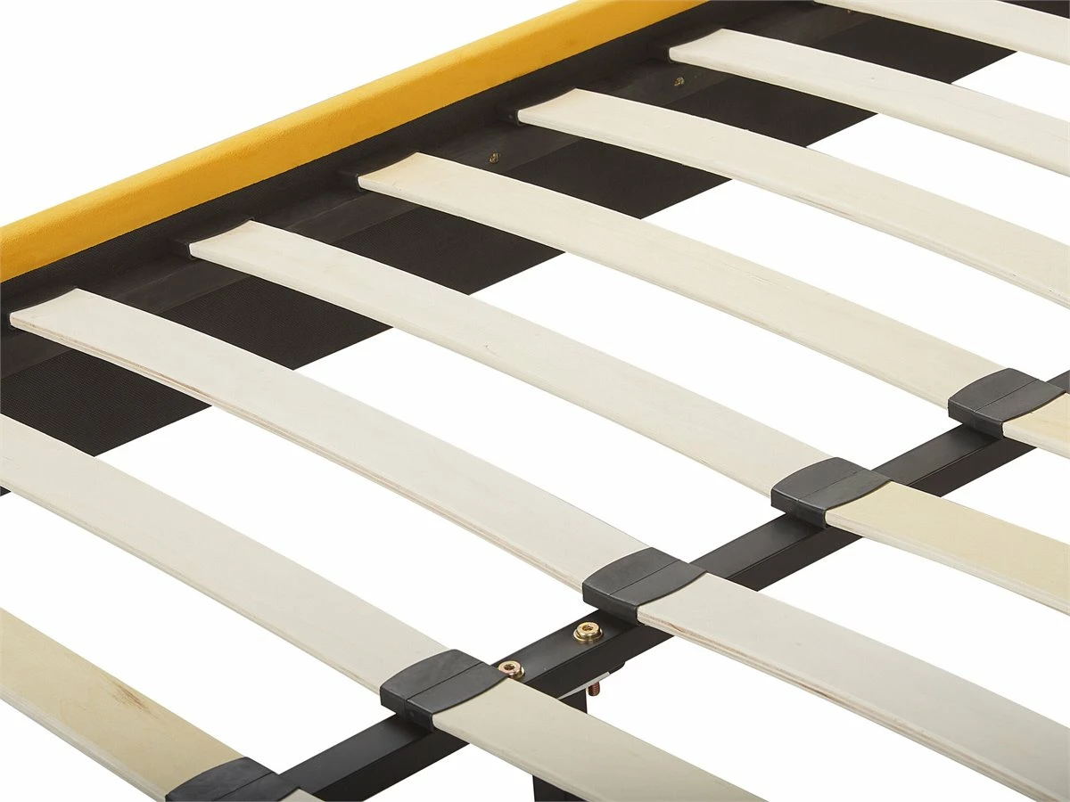 Cama Con Somier De Terciopelo Amarillo/dorado 180 X 200 Cm FLAYAT - Imagen 9