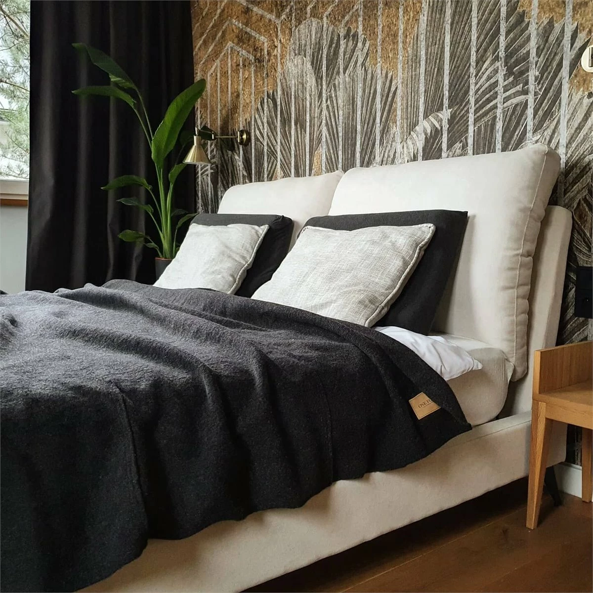 Cama Con Somier De Chenilla Beige Claro 180 X 200 Cm MELLE - Imagen 11