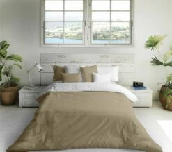 FUNDA NORDICA BICOLOR REVERSIBLE LINO P.15-1305 / BLANCO CAMA 90