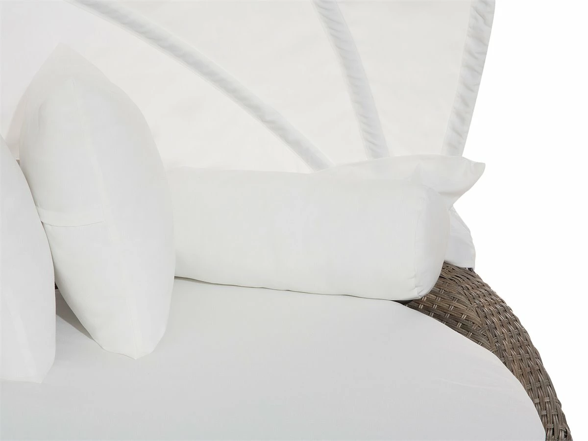 Cama De Exterior De Ratán Marrón Claro/blanco Crema SYLT - Imagen 6