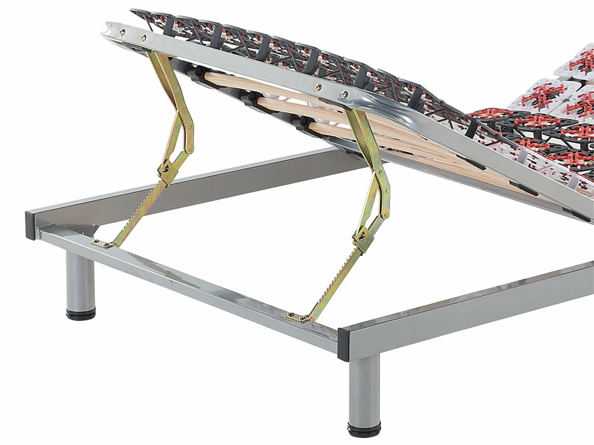 Somier Articulado Manual De Metal Gris Claro/rojo/blanco/negro 90 X 200 Cm STAR - Imagen 7