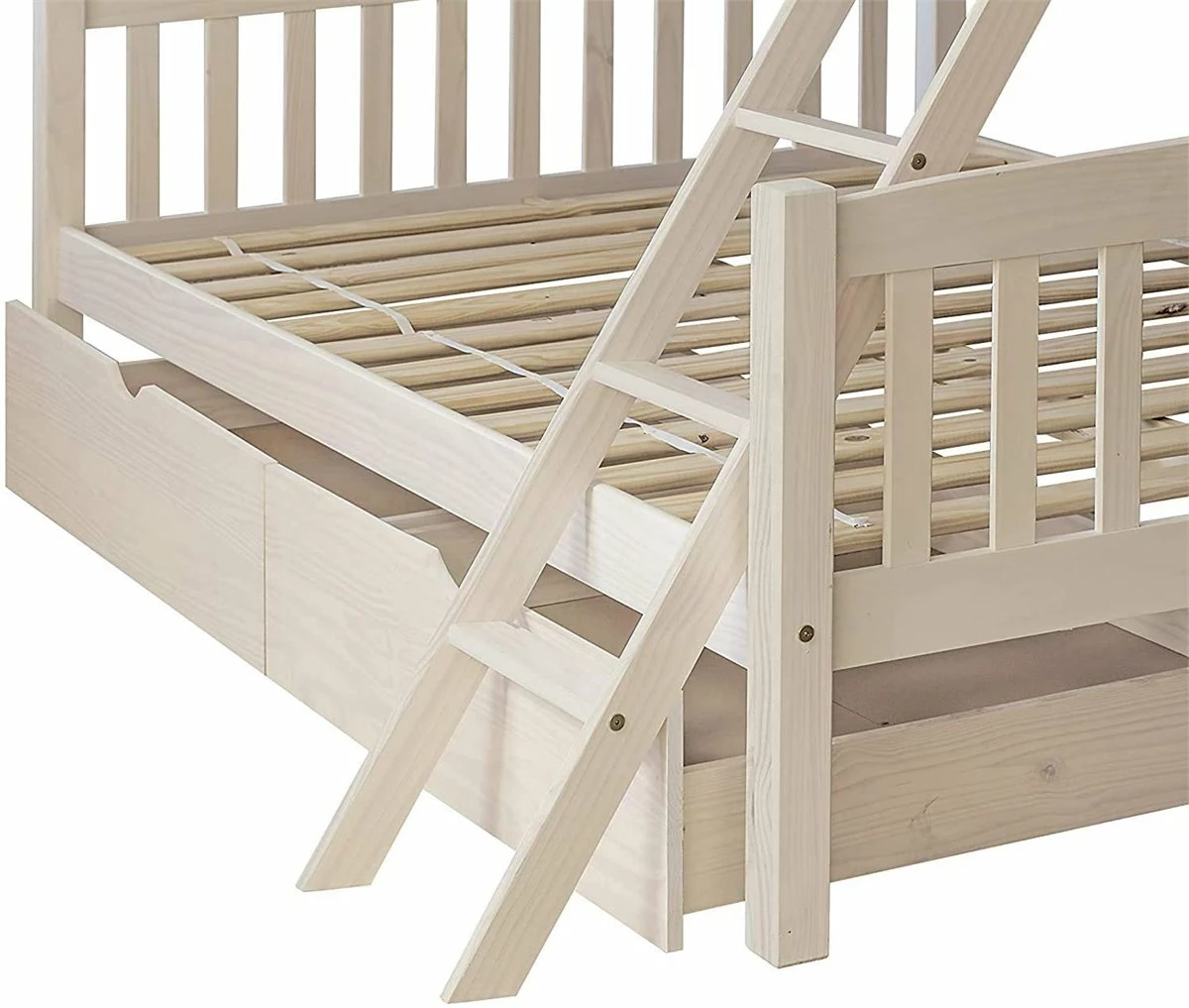 Venprodin |Juego De 2 Cajones,Pack Cajones Para Litera Color Blanco Lavado 95x24x86cm - Imagen 3