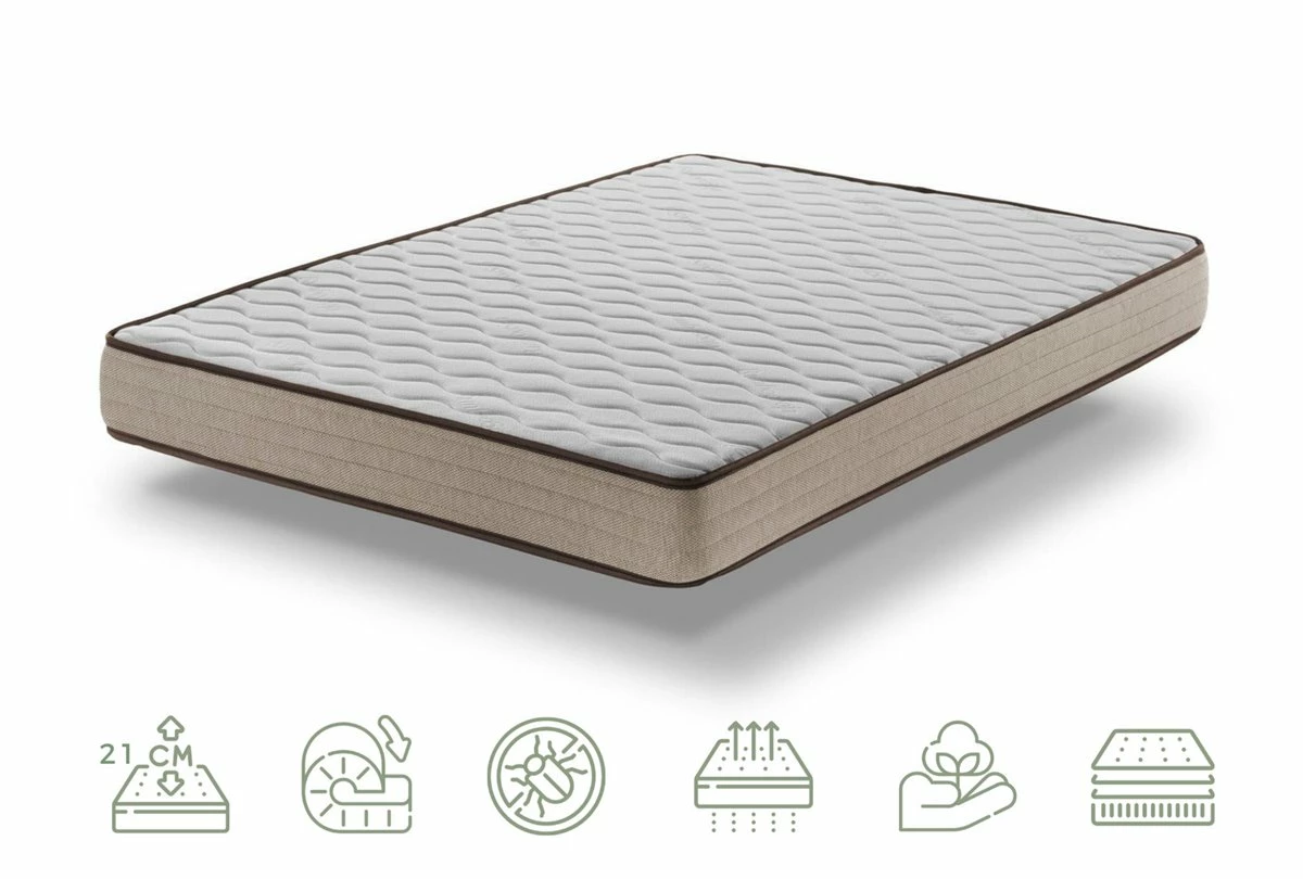 Colchón 21 Cm Viscoelástico Terapia Bambú - Tejidos Alta Calidad Certificados Sanitized® - Imagen 2