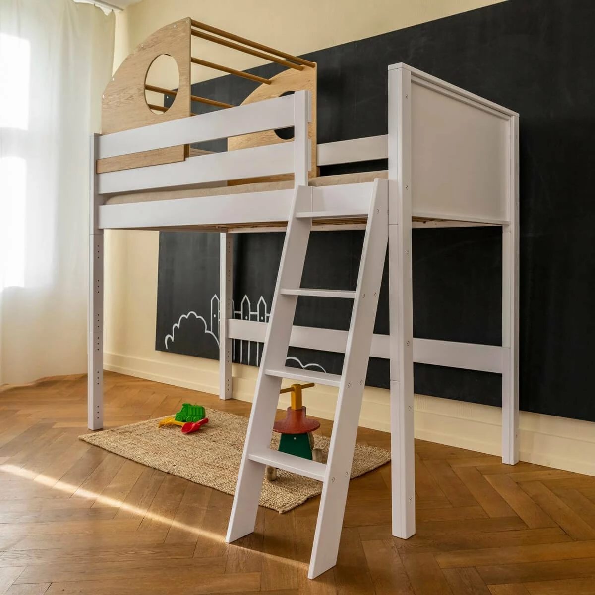 Cama Alta-cabaña De Juegos KASVA 206x98x214 Cm - Imagen 3