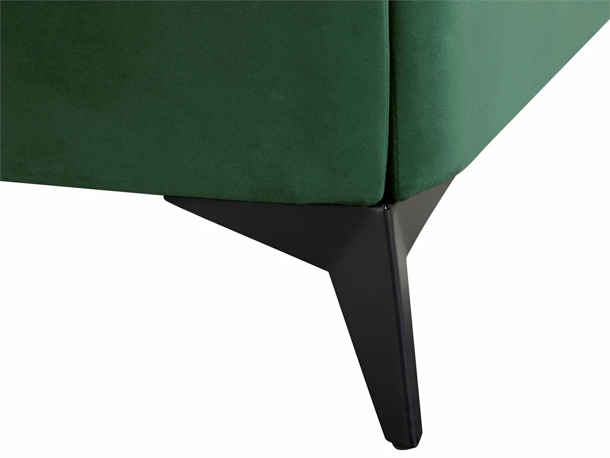 Cama Con Somier De Terciopelo Verde Esmeralda/negro 160 X 200 Cm MELLE - Imagen 11