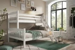 Litera Infantil De Matrimonio Triple De Madera Maciza - Venprodin - 190x90/190x135 - Color Blanco