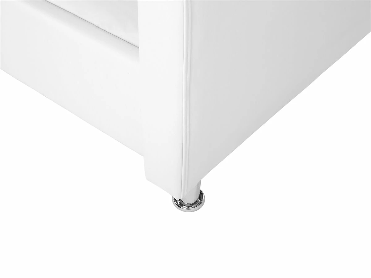 Cama Con Somier De Poliéster Blanco/plateado 90 X 200 Cm METZ - Imagen 9