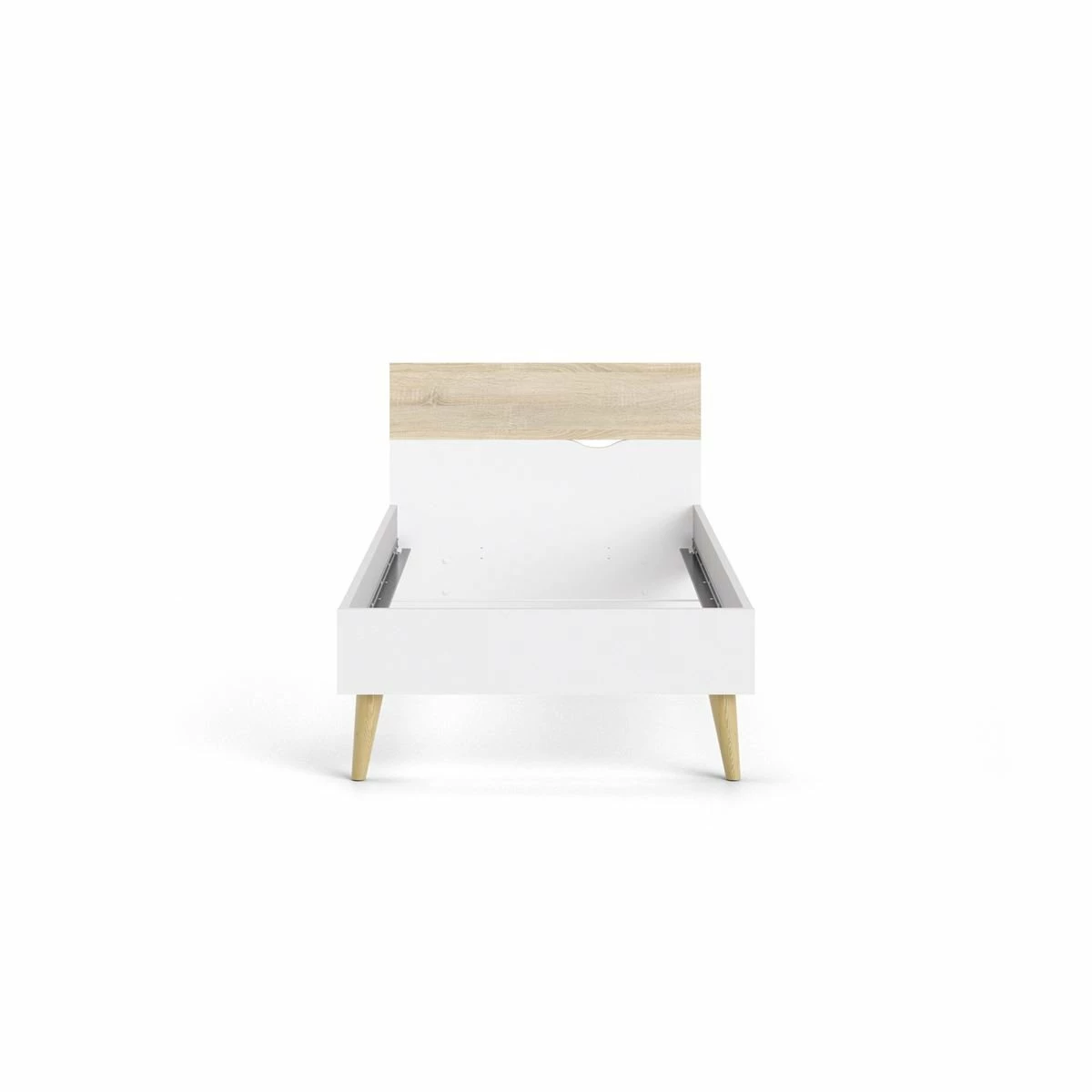 Cama 90x200 DELTA Blanco Y Roble Patinado - Imagen 3