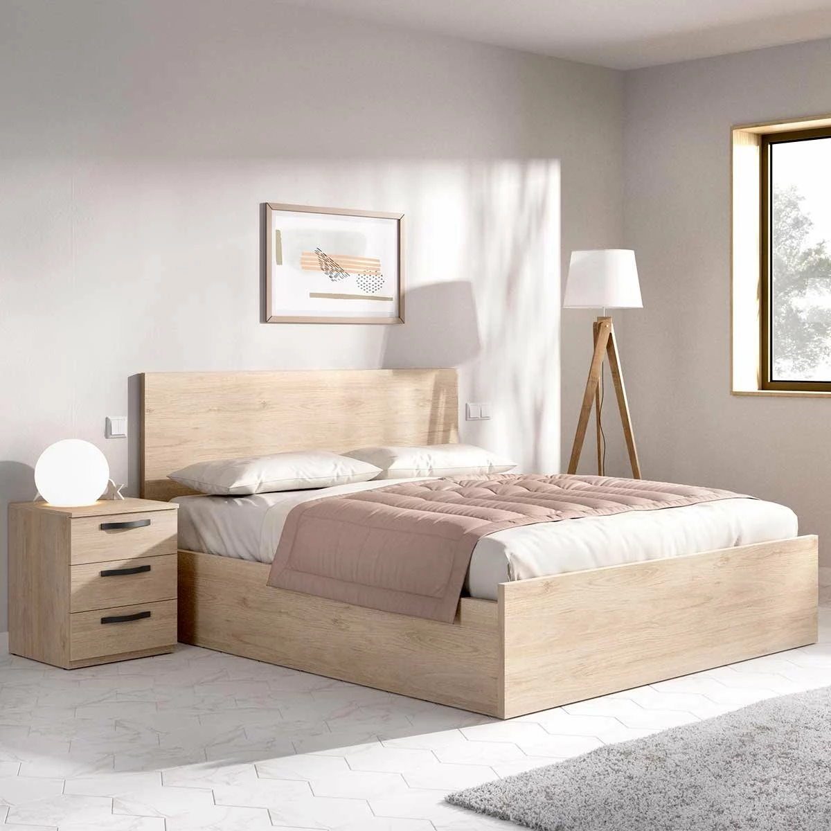 Cama Canapé Vasa Natural 92,4x157,2x198 Cm - Imagen 2