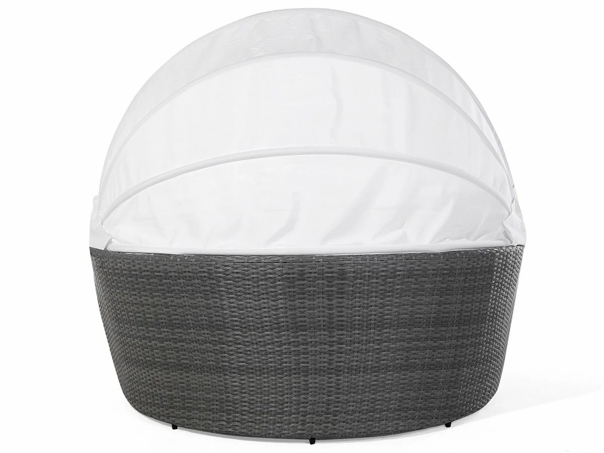 Cama De Exterior De Ratán Gris/blanco Crema SYLT LUX - Imagen 10