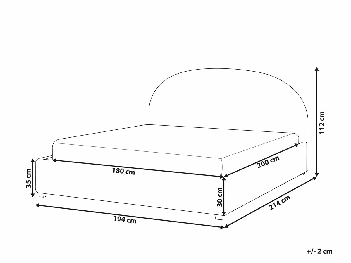 Cama Con Almacenaje De Poliéster Beige 180 X 200 Cm VAUCLUSE - Imagen 3