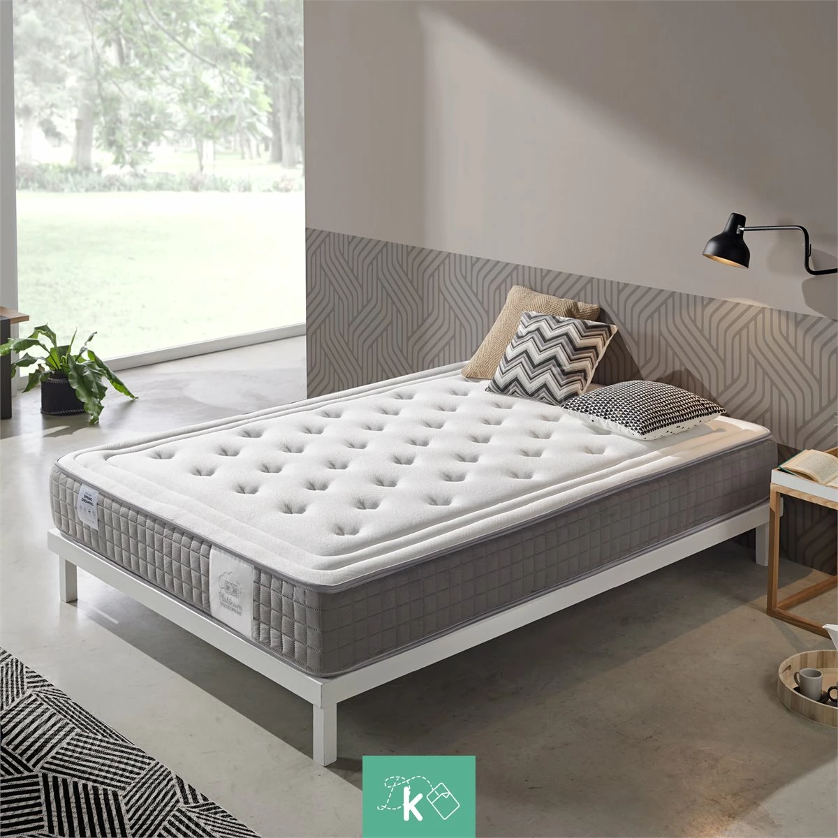 Colchón Muelles Ensacados 80 X 180 Cm Viscoelástico Altura +/- 18 Cm - Imagen 2