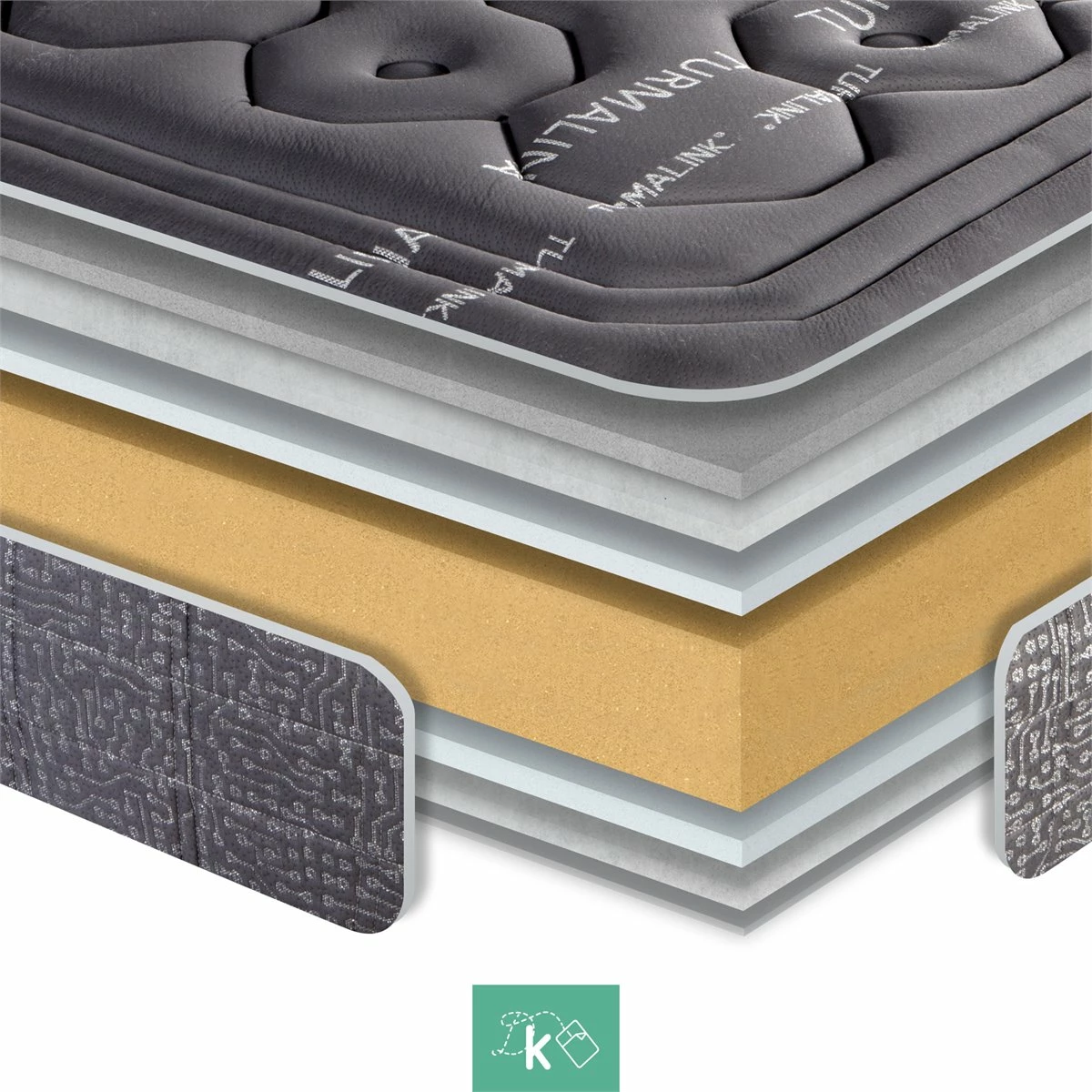 Colchón 80 X 180 Cm Viscoelástico Tejido Turmalina Propiedades Terapéuticas Altura +/- 28 Cm - Imagen 3