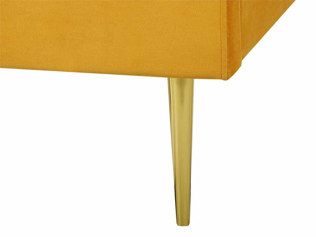 Cama Con Somier De Terciopelo Amarillo/dorado 180 X 200 Cm FLAYAT - Imagen 8