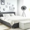 Cama Continental De Poliéster Gris Oscuro/plateado 180 X 200 Cm PRESIDENT