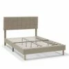 Estructura De Cama Tapizada Sorni 90x190 Cm, Beige