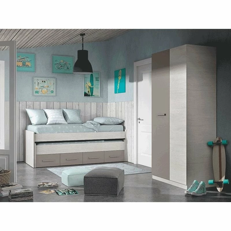 Cama Doble Juvenil Ares Blanco Alpex Y Basalto 69x198X96 Cm - Imagen 3