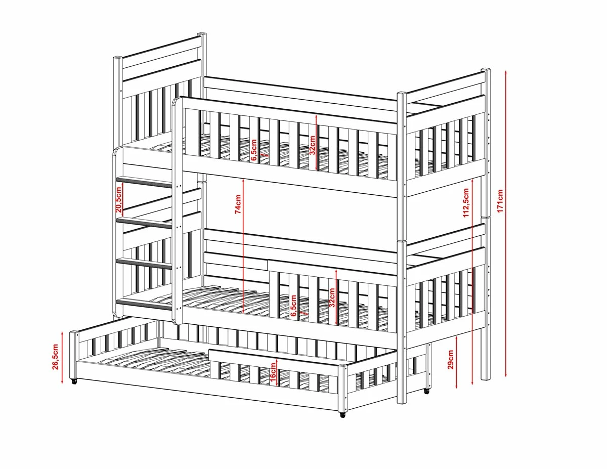 Litera Oliwia 90x200 Beige - Imagen 3