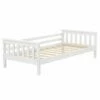 Cama Para Niños Nuuk Con Somier Y Protección Contra Caídas - Pino 80 X 160 Cm - Blanco Mate [en.casa]