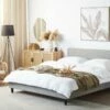 Cama LED De Poliéster Gris Claro 160 X 200 Cm FITOU