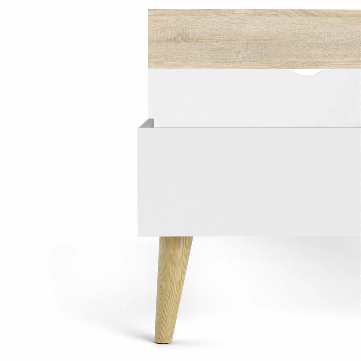 Cama 90x200 DELTA Blanco Y Roble Patinado - Imagen 5