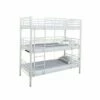 Litera Triple De Estructura De Metal Color Blanco, 215x200x97cm