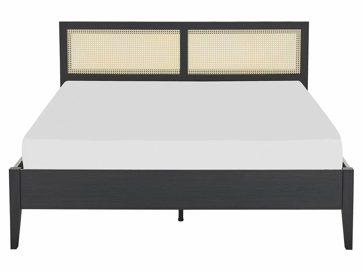 Cama Con Somier De Madera De álamo Negro/madera Clara 160 X 200 Cm MONPAZIER - Imagen 4