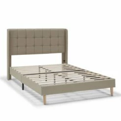 Estructura De Cama Tapizada Esther 135/140x190 Cm, Beige