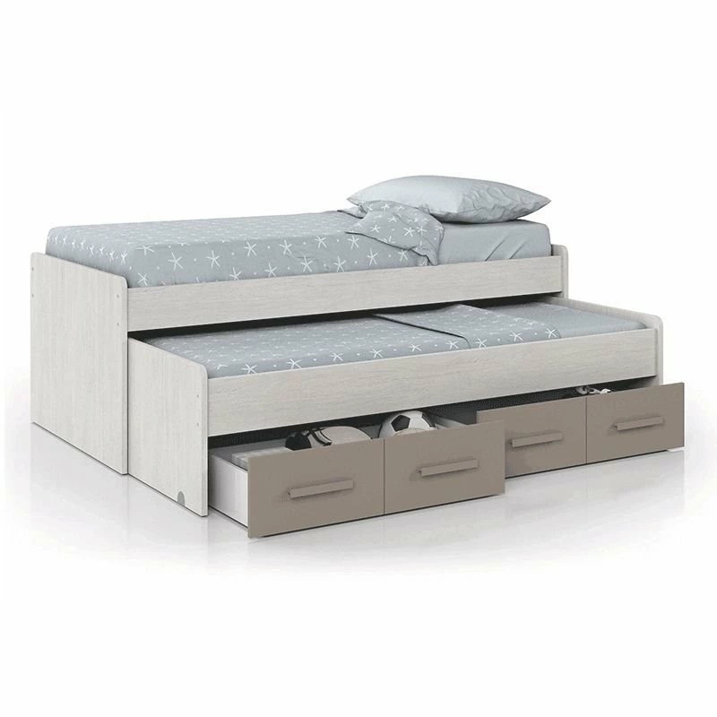 Cama Doble Juvenil Ares Blanco Alpex Y Basalto 69x198X96 Cm - Imagen 2