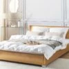 Cama LED De Piel Dorado/plateado 160 X 200 Cm PARIS